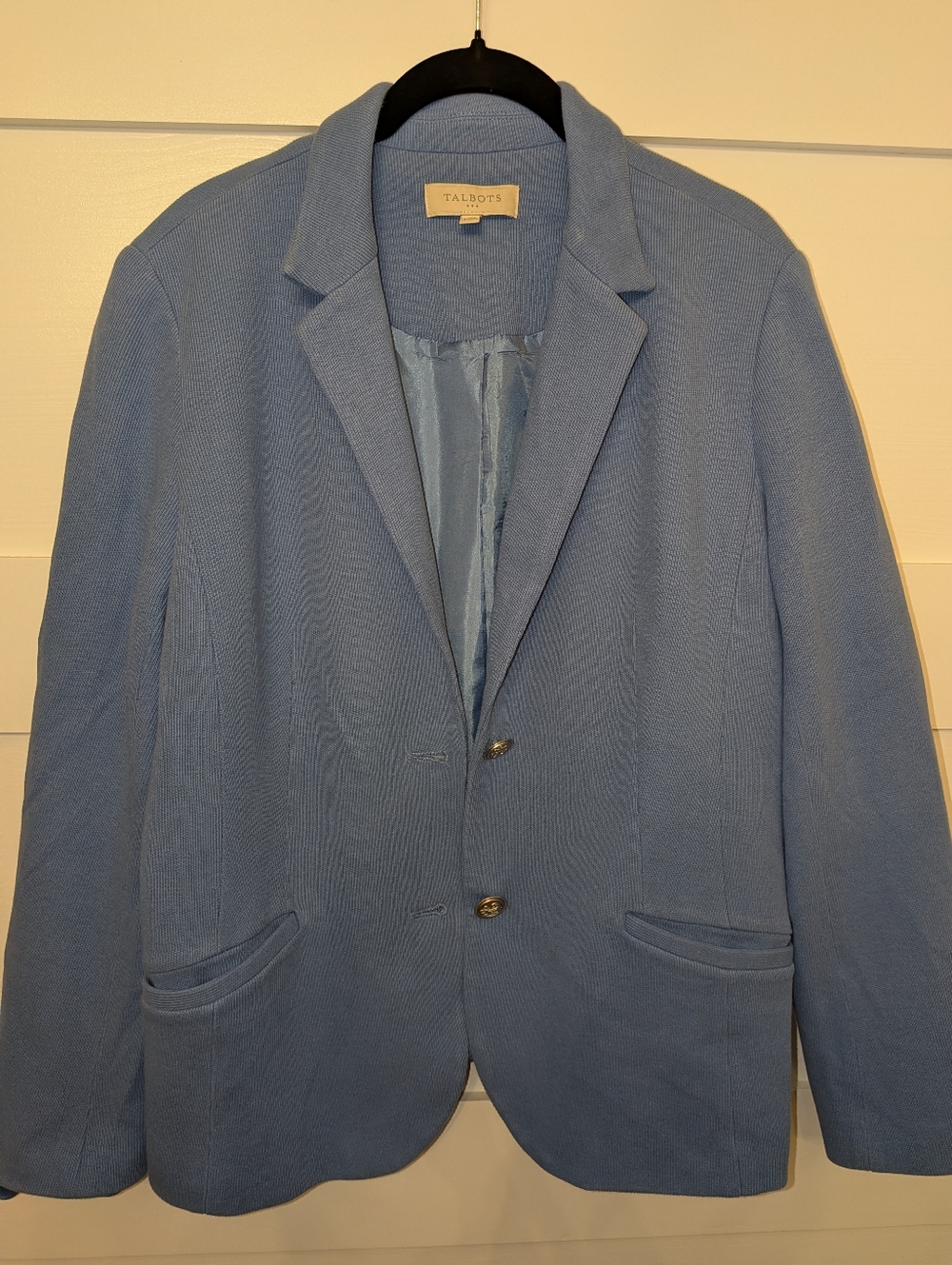 Talbots Cornflower Blue Knit Blazer